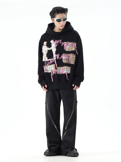 Ribbon Design Oversize Hoodie WN10328