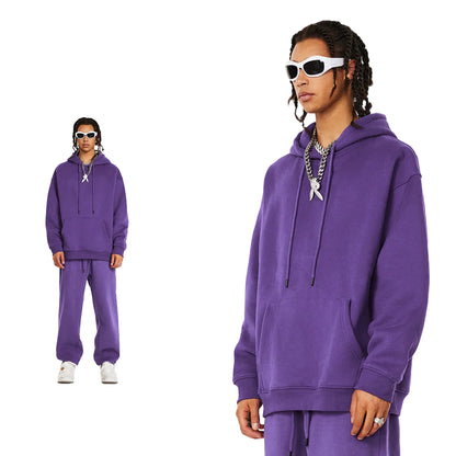 Fleece Lining Pullover Hoodie & Sweatpants Setup WN23117