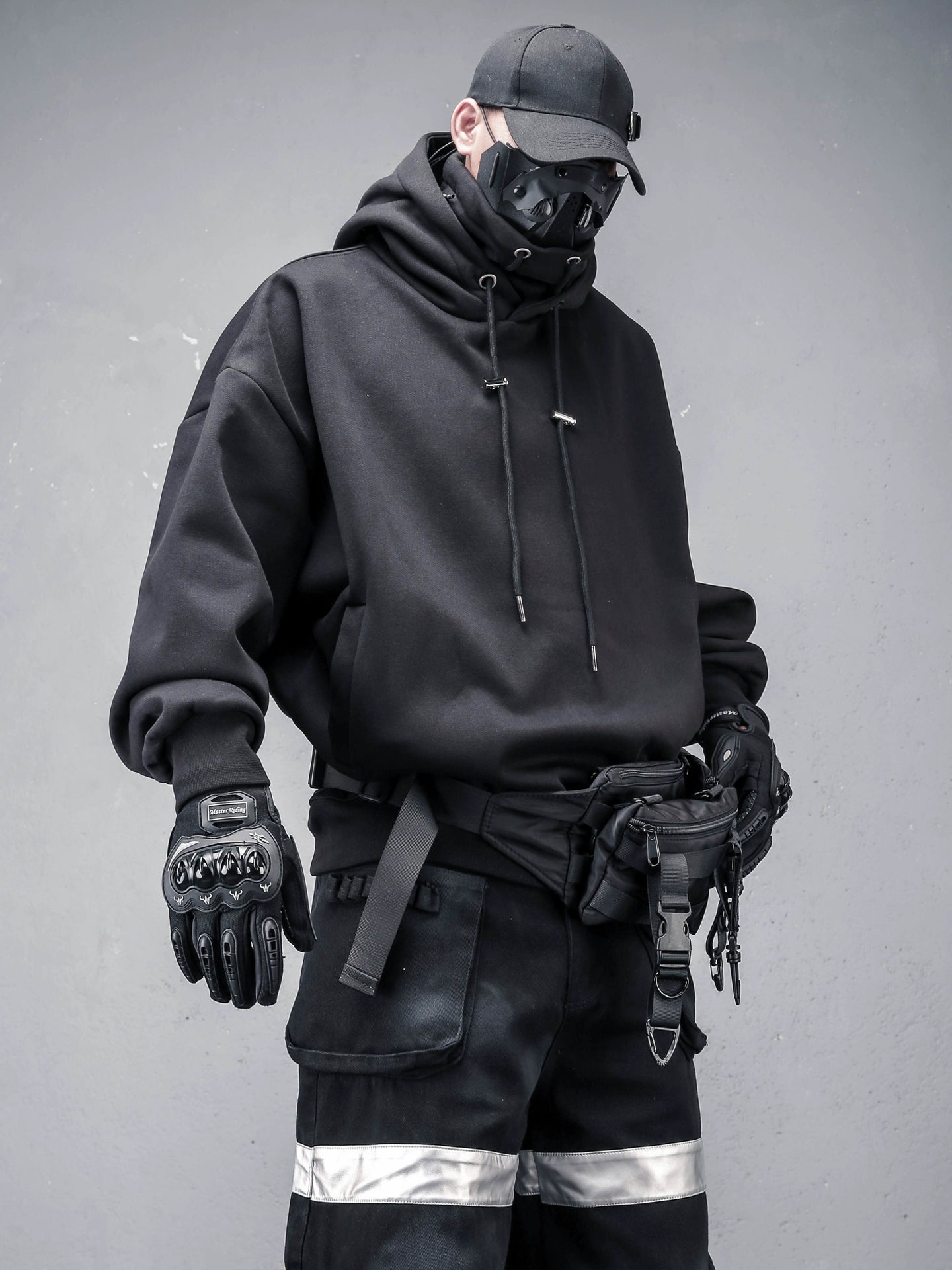 High-Neck Oversize Fleece Lining Hoodie WN22351