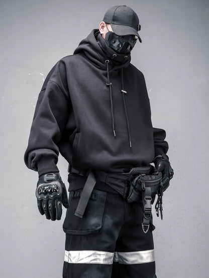 High-Neck Oversize Fleece Lining Hoodie WN22351