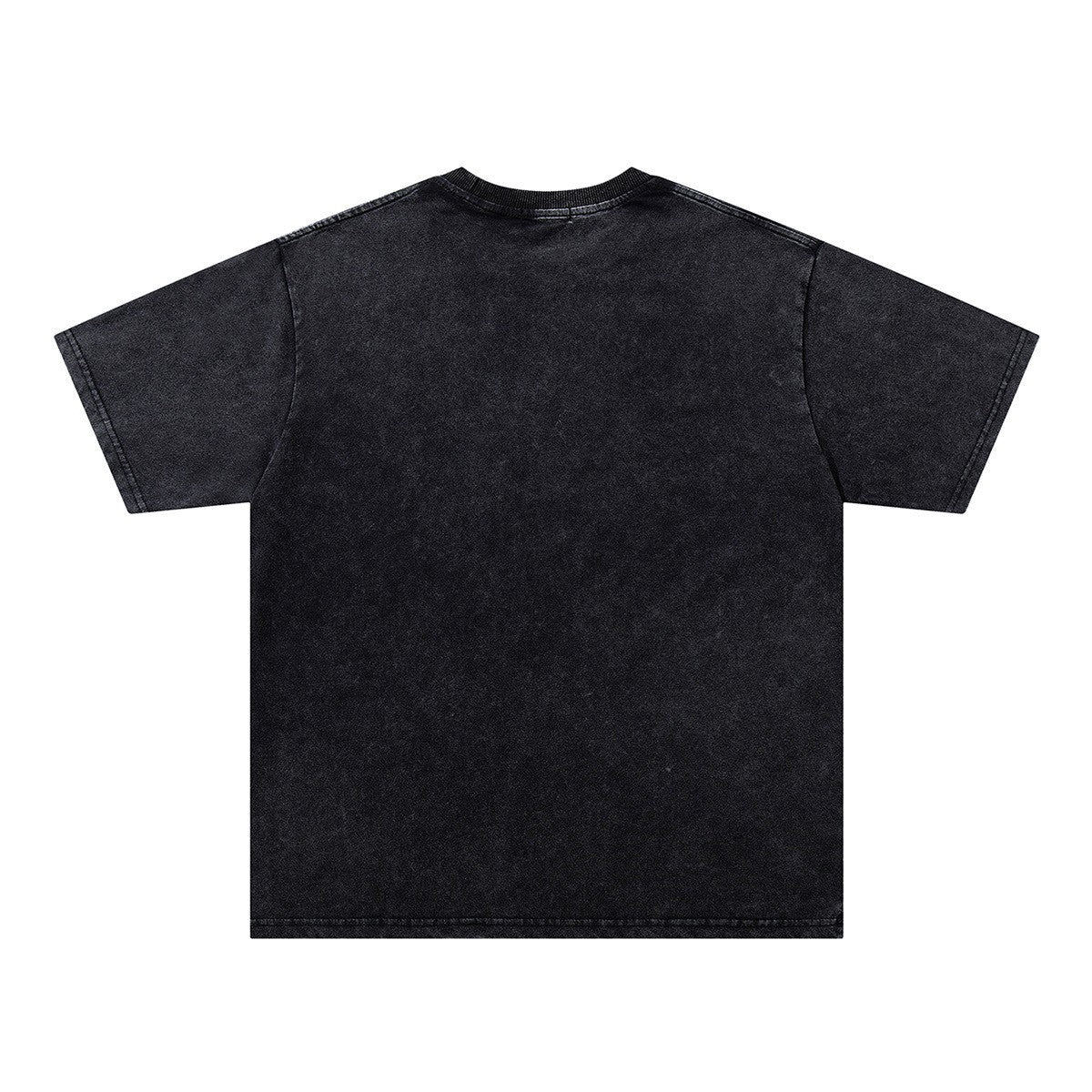 Washed Damage Rhinestone Flame Short Sleeve T-Shirt WN26922