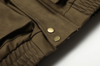 Fake Fur Collar Cropped Utility Jacket WN28023