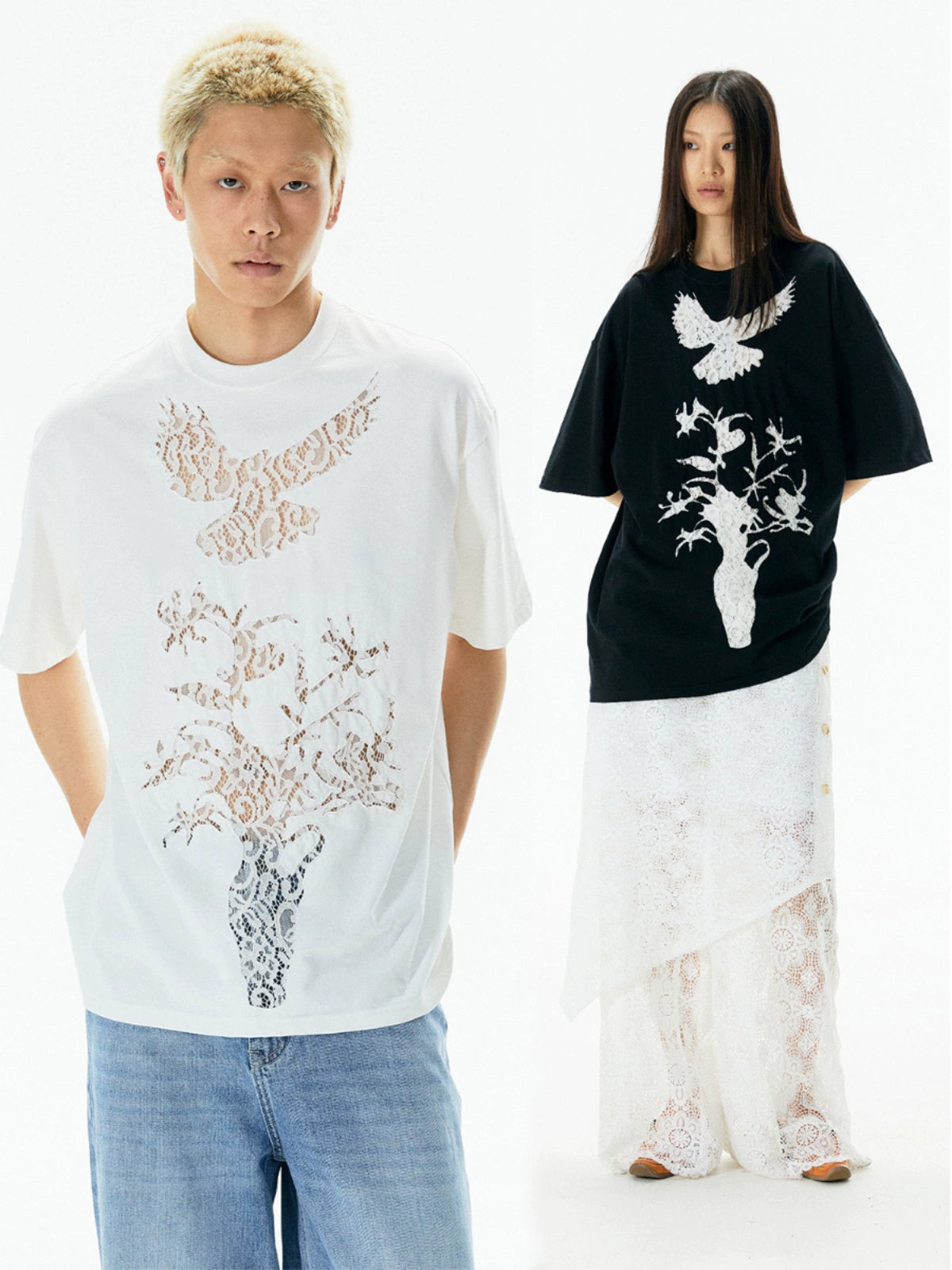 Bird Print Short Sleeve T-Shirt WN18881