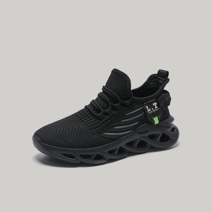Knit Panel Hollow Sole Slip-On Sneakers WN23437