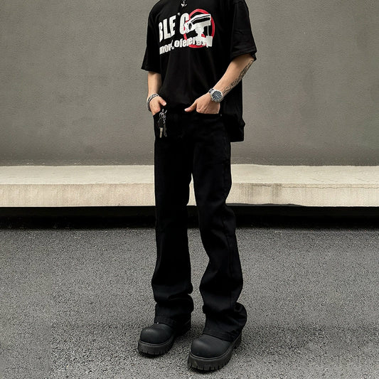 Longer hem Straight Denim Jeans WN19492