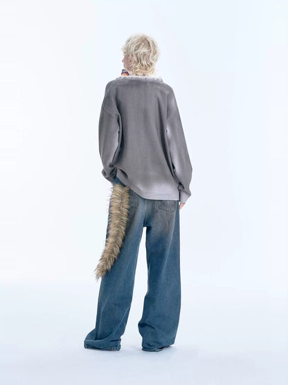 Sequin Embroidery Lace Trim Spray Wash Knit Cardigan WN18925