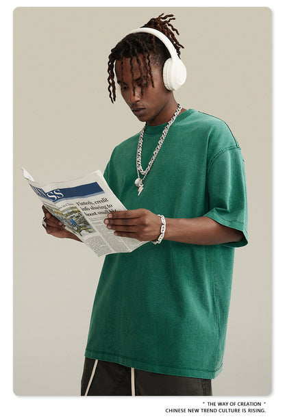 Washed Oversize Short-sleeve T-shirt WN6457