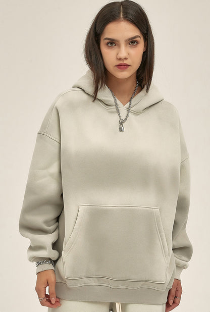 Fleece Linning Spray-dye Damage Oversize Hoodie WN9969-K