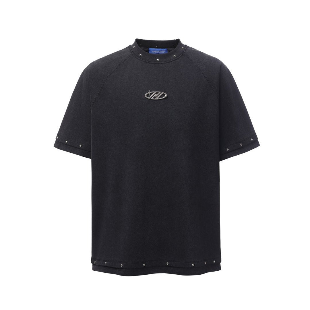 Studs Raglan Short Sleeve T-Shirt WN25505