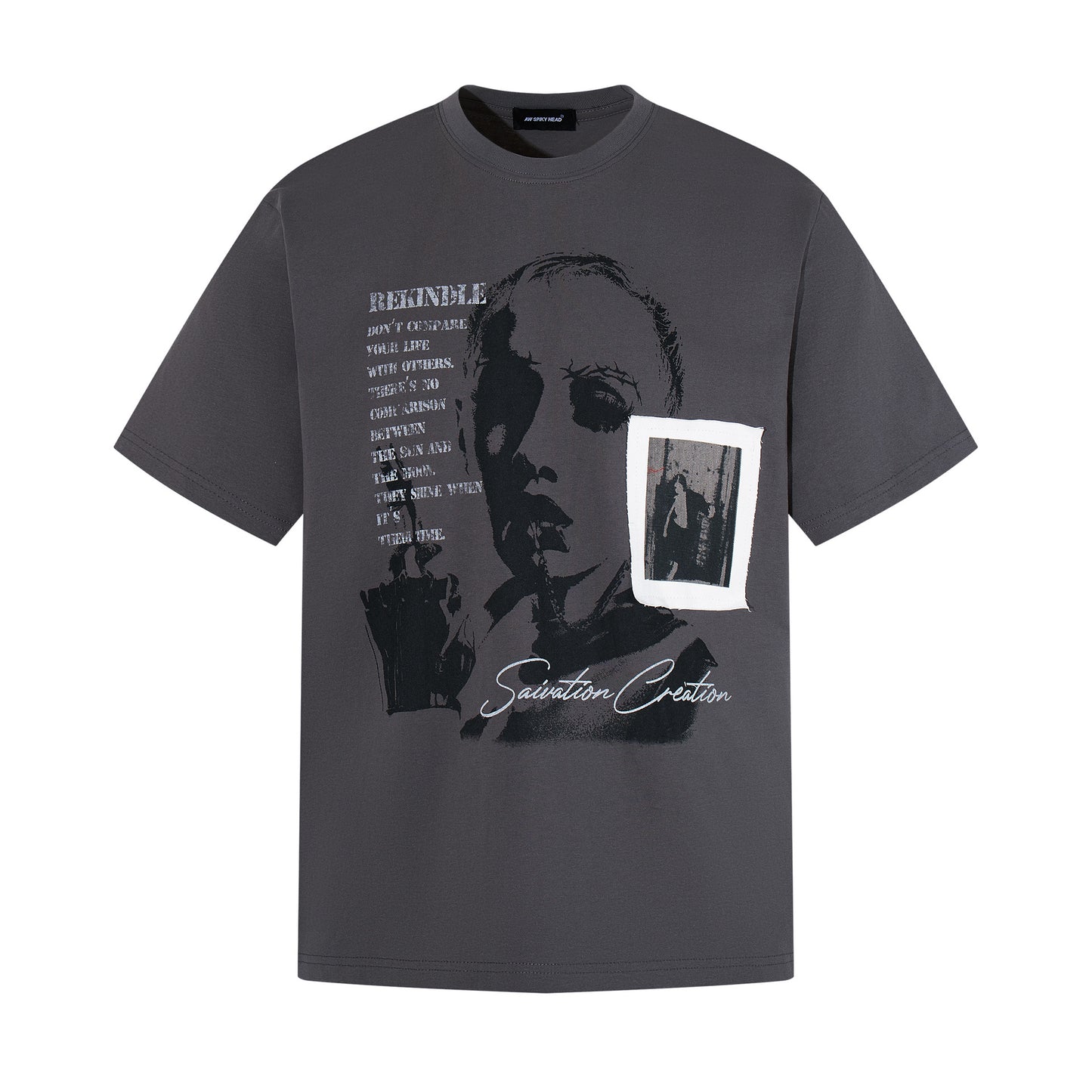 Portrait Letter Print Short Sleeve T-Shirt WN25459