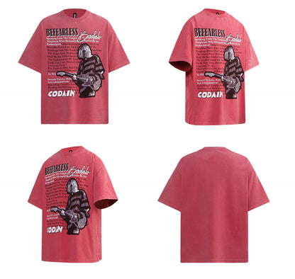Washed Portrait Graphic Short Sleeve T-Shirt WN26270