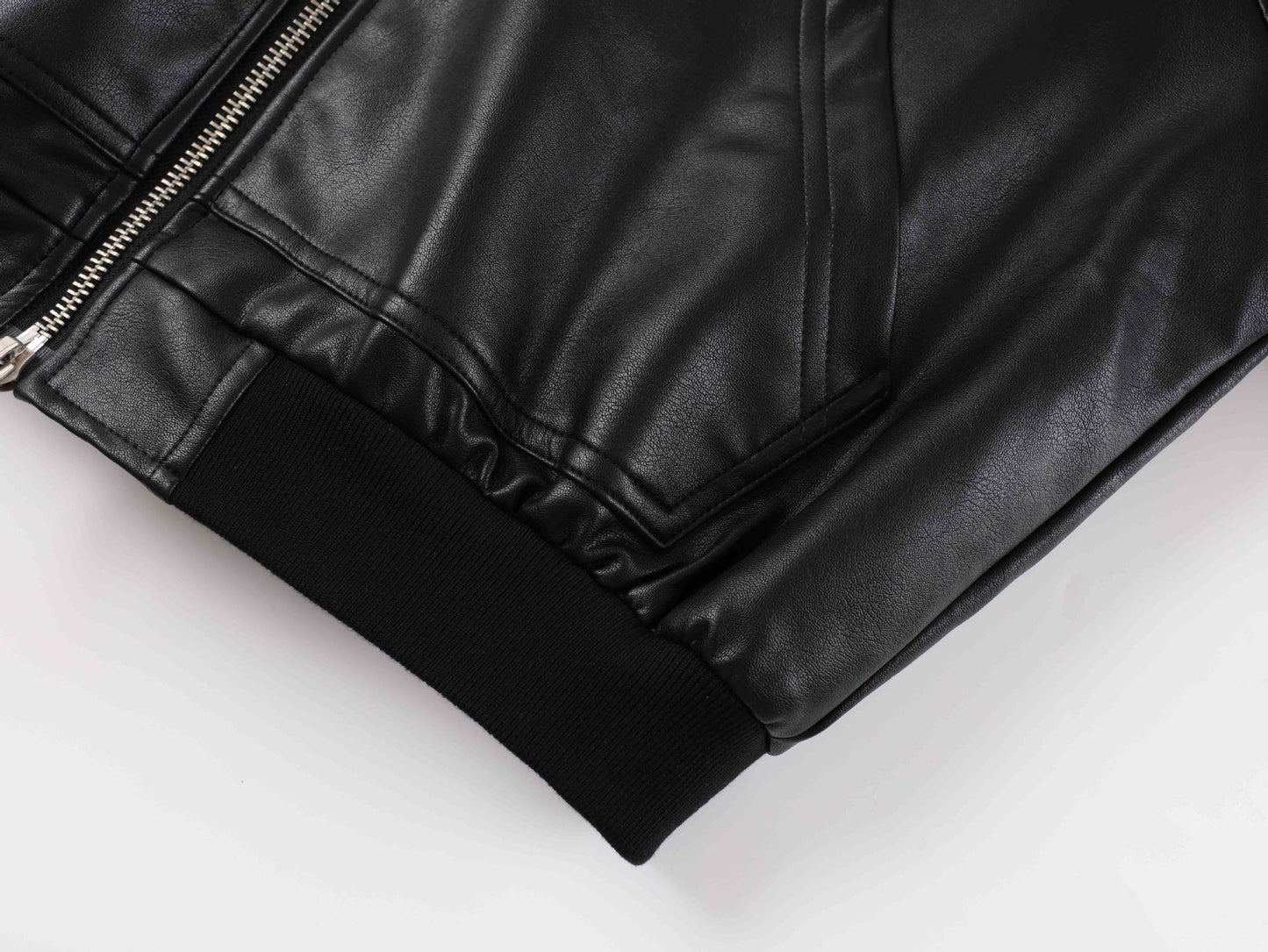 Hooded Zip-Up PU Leather Jacket WN23084