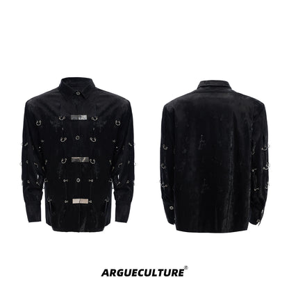 Heavyweight Metal Buckle Long Sleeve Shirt WN16339