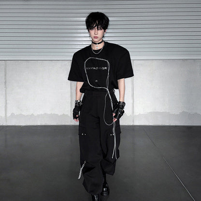Oversize Letter Print Short Sleeve T-Shirt WN25079