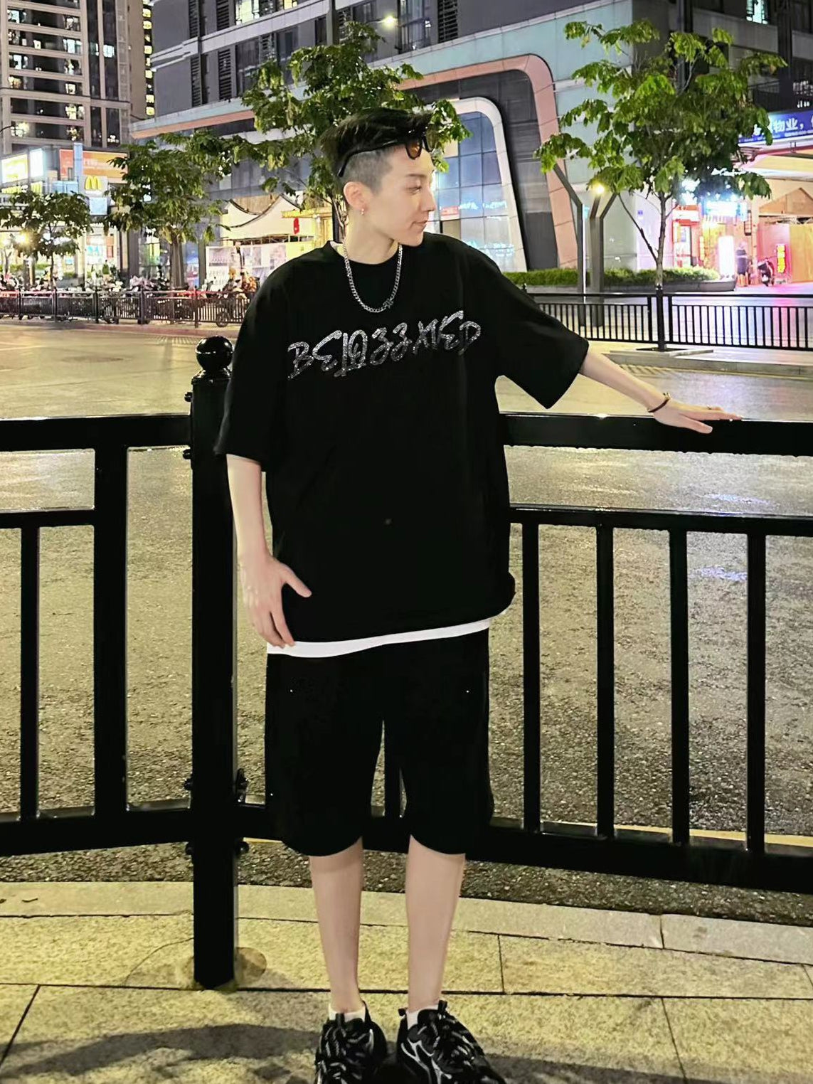 Rhinestone Wing Heavyweight Short Sleeve T-Shirt WN20691