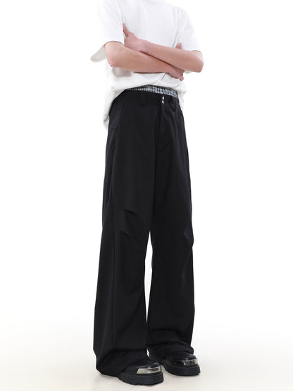 Pleats Design Straight Casual Trousers WN5136