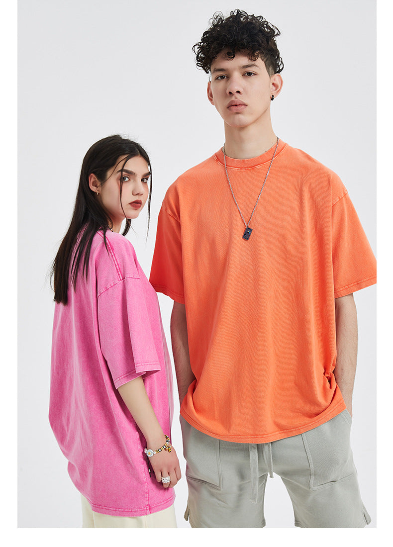 Vintage Dyed Oversize Short-sleeve T-shirt & Vintage Dyed Short Sweatpants Setup WN6631