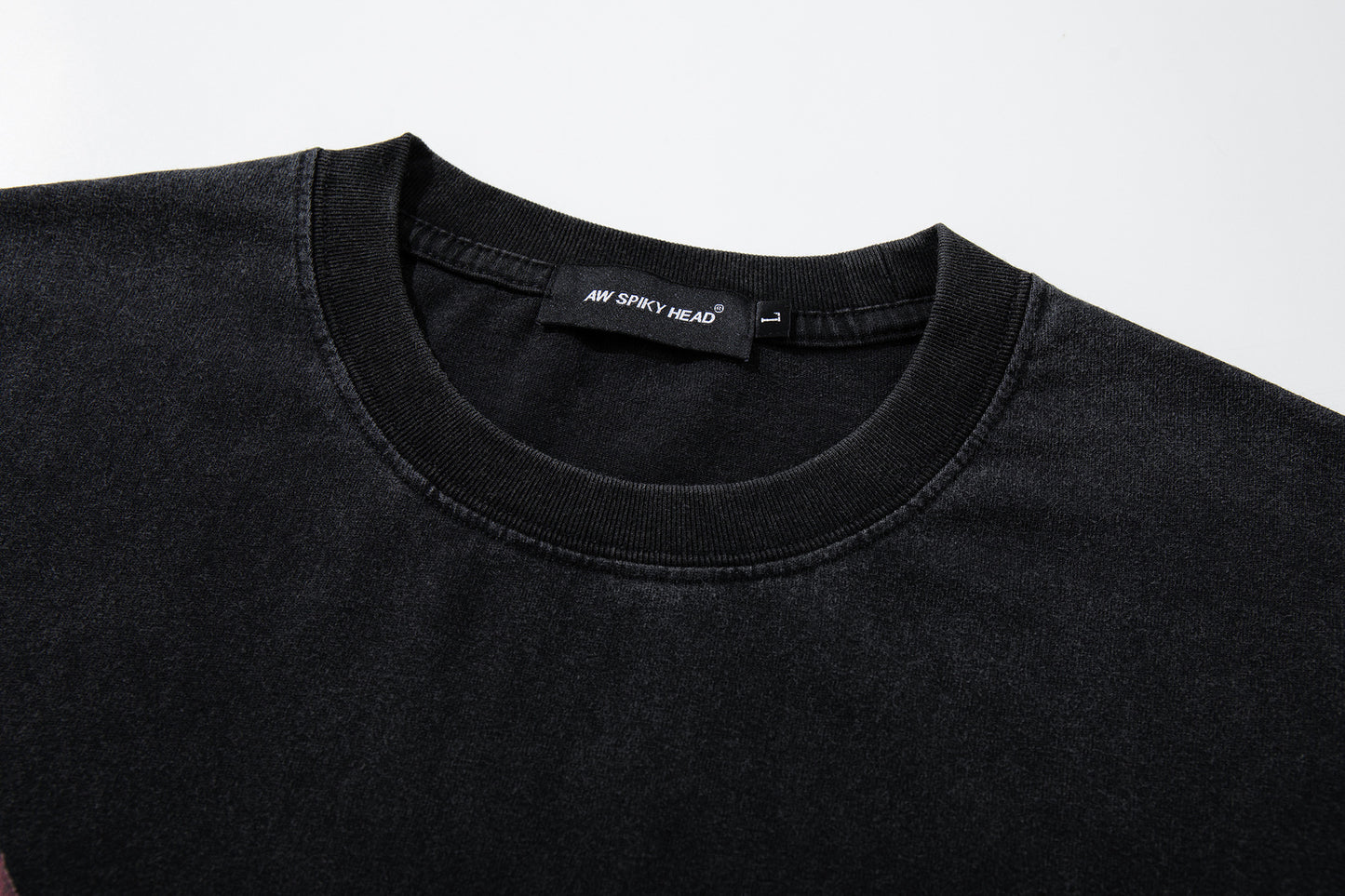Washed Portrait Letter Print Short Sleeve T-Shirt WN25434