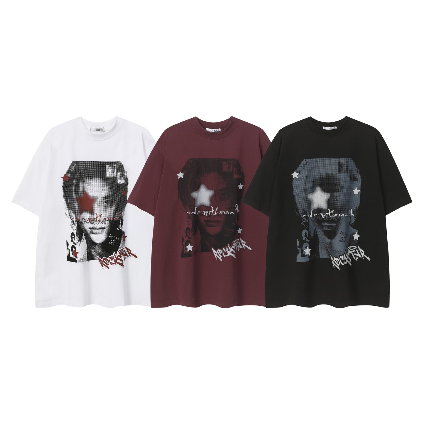Oversize Portrait Print Short Sleeve T-Shirt WN25380
