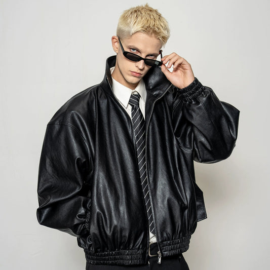 Glossy Design PU Leather Zipper Jacket WN20872