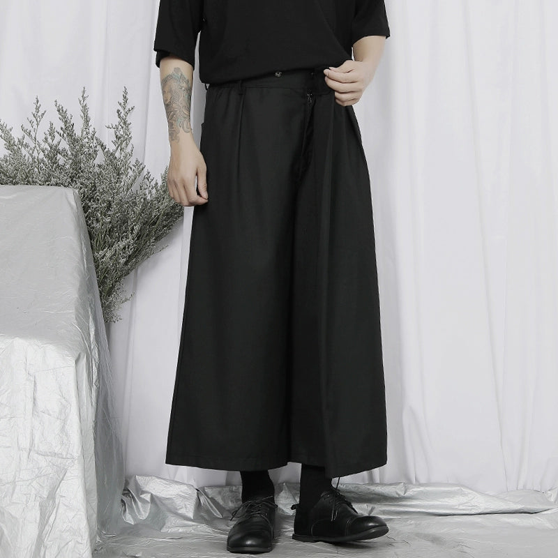 Asymmetrical Design Wide Leg Cropped Trousers WN20183