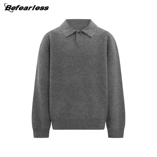 Heavyweight Polo Collar Knit Sweater WN26197