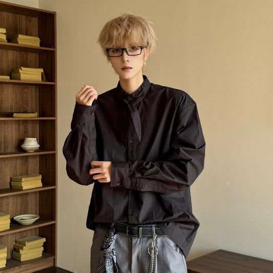 Elegant Scarf Detail Long Sleeve Shirt WN23162