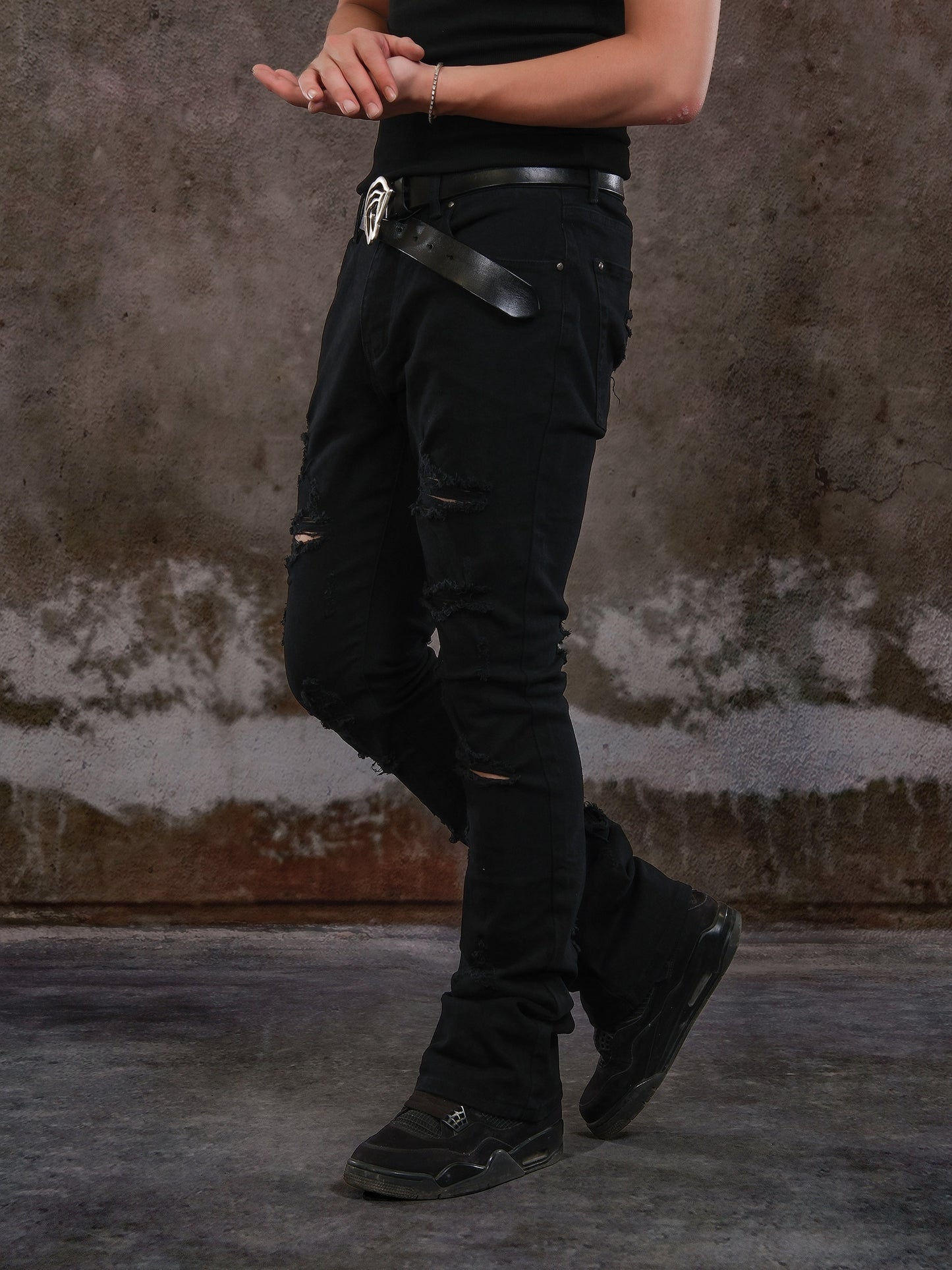 Washed Damage Stretch Pants WN26614