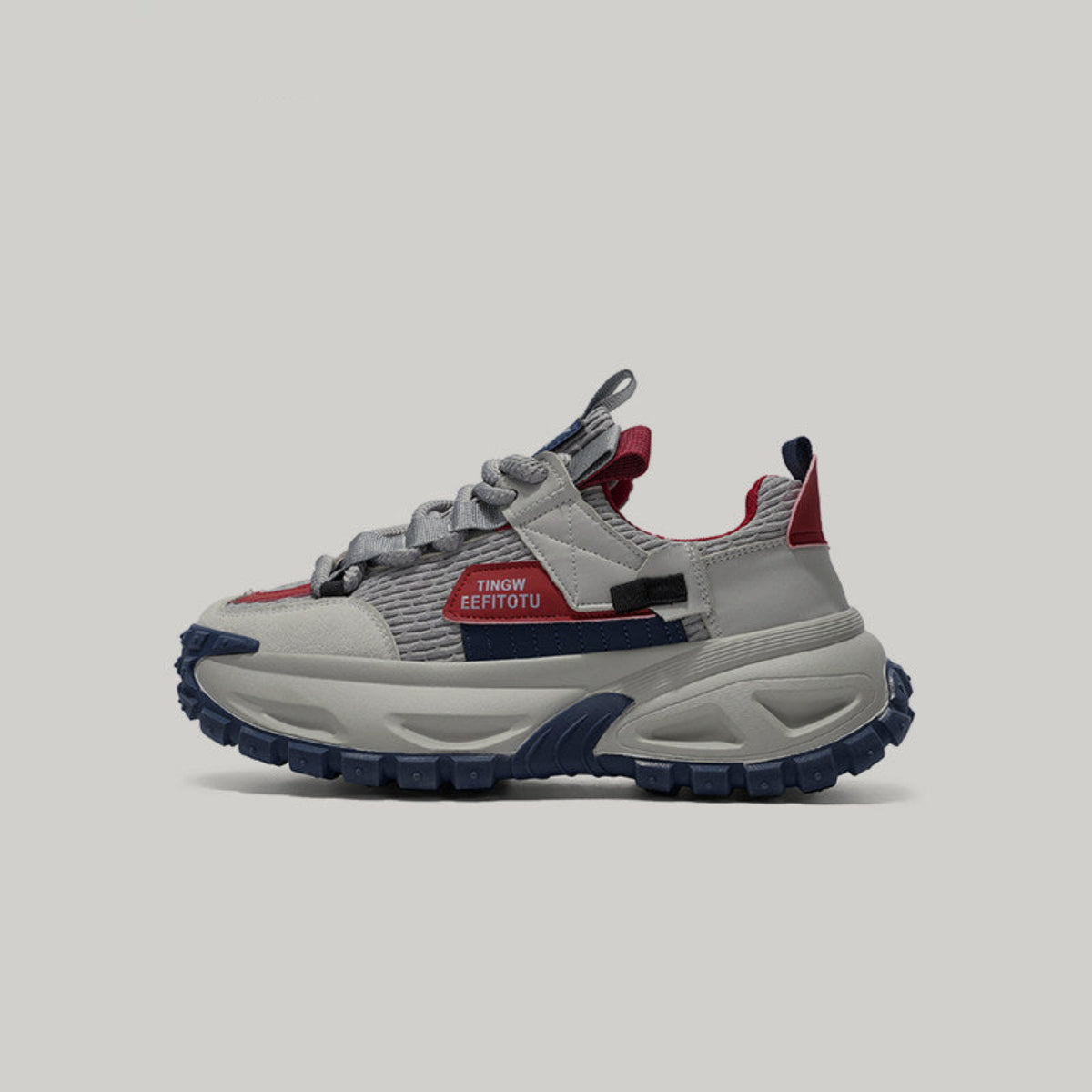 Color Block Tire Sole Chunky Sole Lace-Up Sneakers WN23489