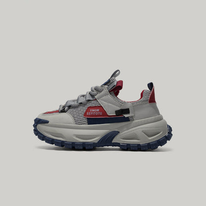 Color Block Tire Sole Chunky Sole Lace-Up Sneakers WN23489