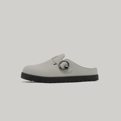 Metal Ring Strap Slip-On Mules WN23458