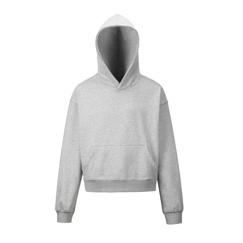 Short Length Oversize Plain Pullover Hoodie WN24401