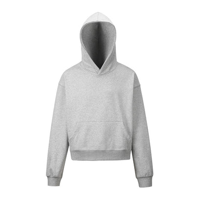 Short Length Oversize Plain Pullover Hoodie WN24401