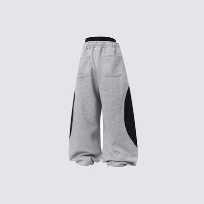 Contrast Panel Side-Stripe Wide Leg Sweatpants WN27912