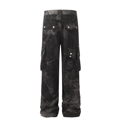 Tie-Dye Multi-Pocket Camouflage Cargo Denim Jeans WN11202