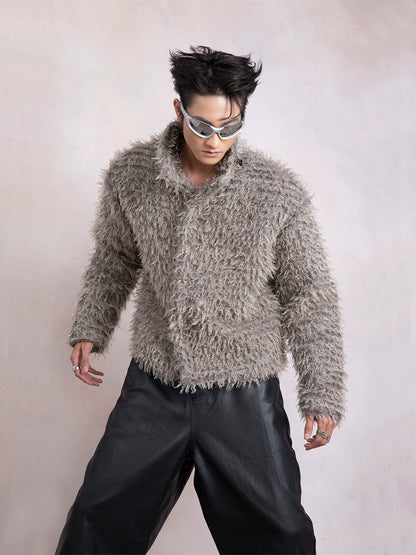 Fake Fur Stand Neck Short Jacket WN9296