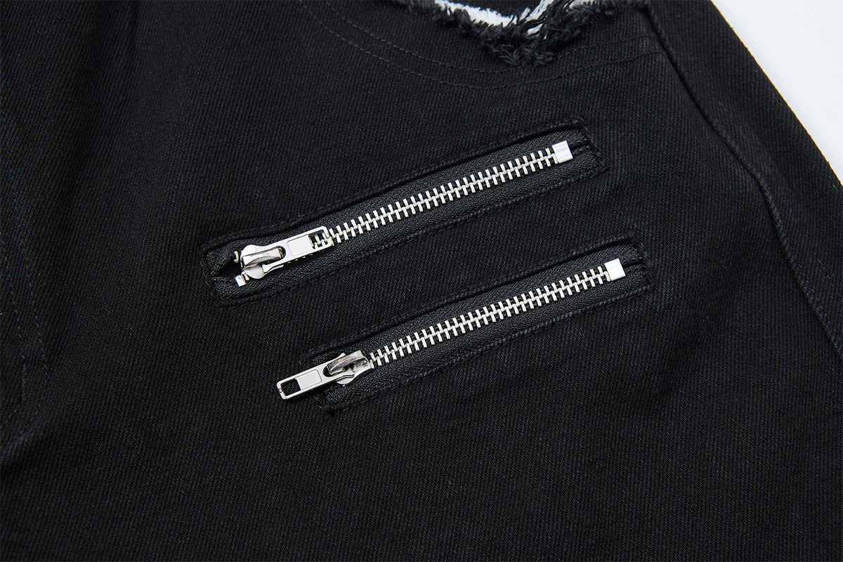 Fake Fur Trim Multi-Pocket Wide Leg Cargo Pants WN23087