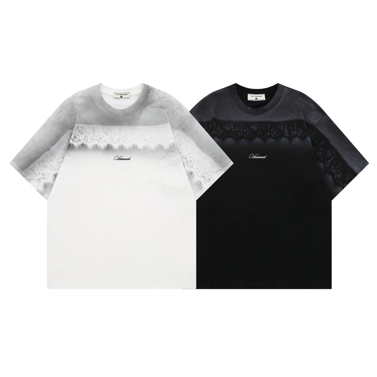 Lace Gradient Short Sleeve T-Shirt WN26762