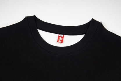 Letter Print Patchwork Oversize Short Sleeve T-Shirt WN25857