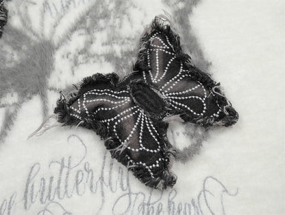 Butterfly Patchwork Embroidery Knit Sweater WN11539