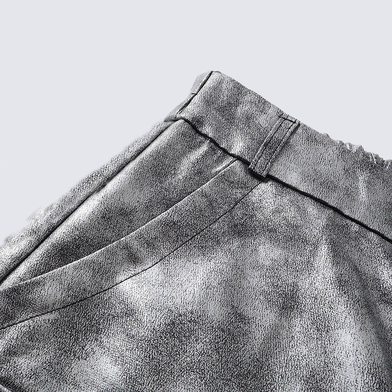 Metallic Multi-Pocket Wide Leg Cargo Pants WN27924