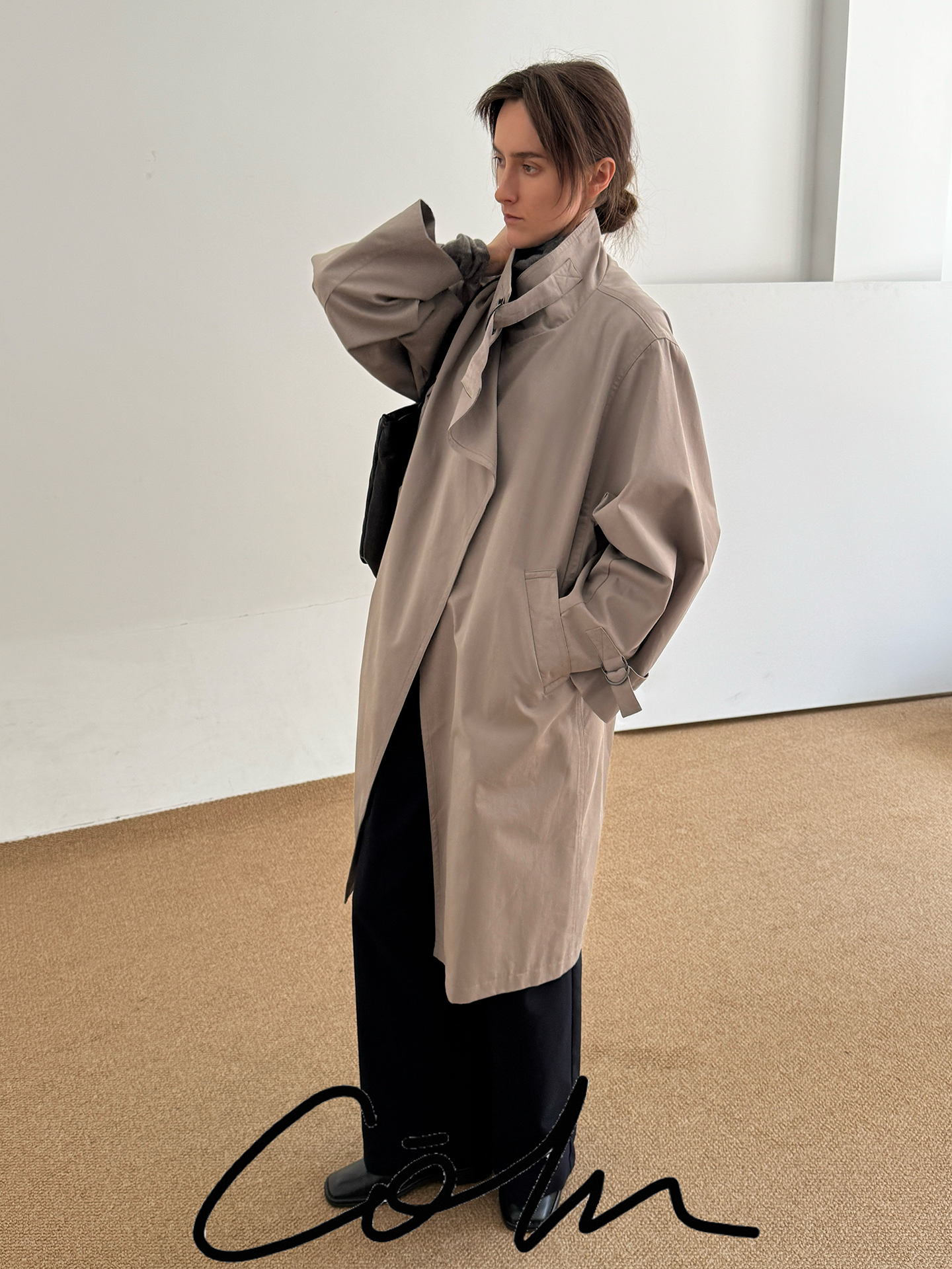 Open Front Design Trench Coat WN21649