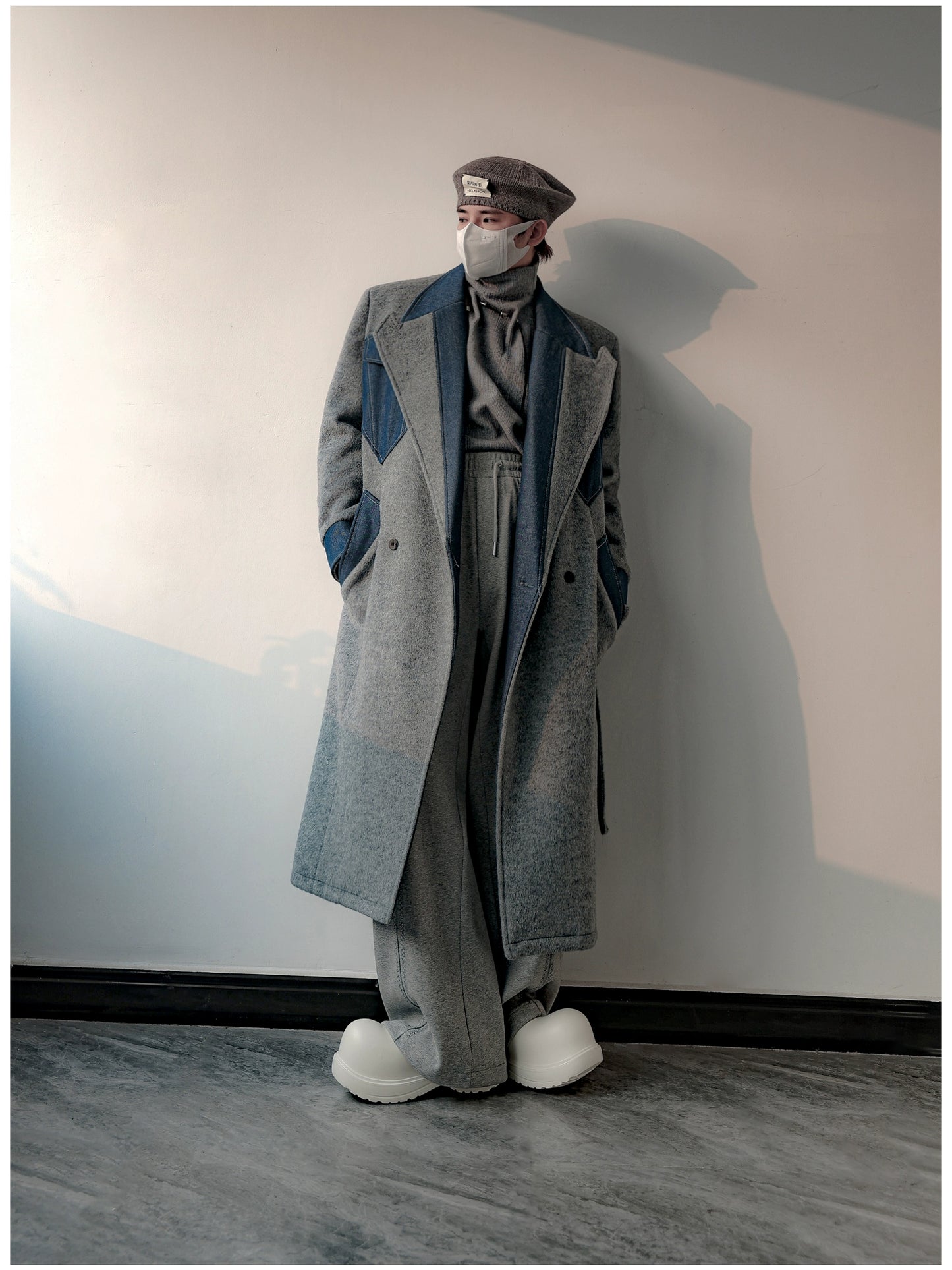 Heavyweight Thickened Denim Patchwork Coat WN11845