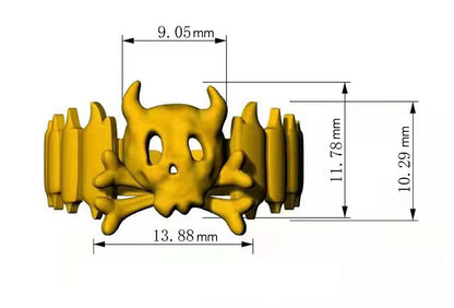 Overlapping Skeleton Bone Ring Set WN10079