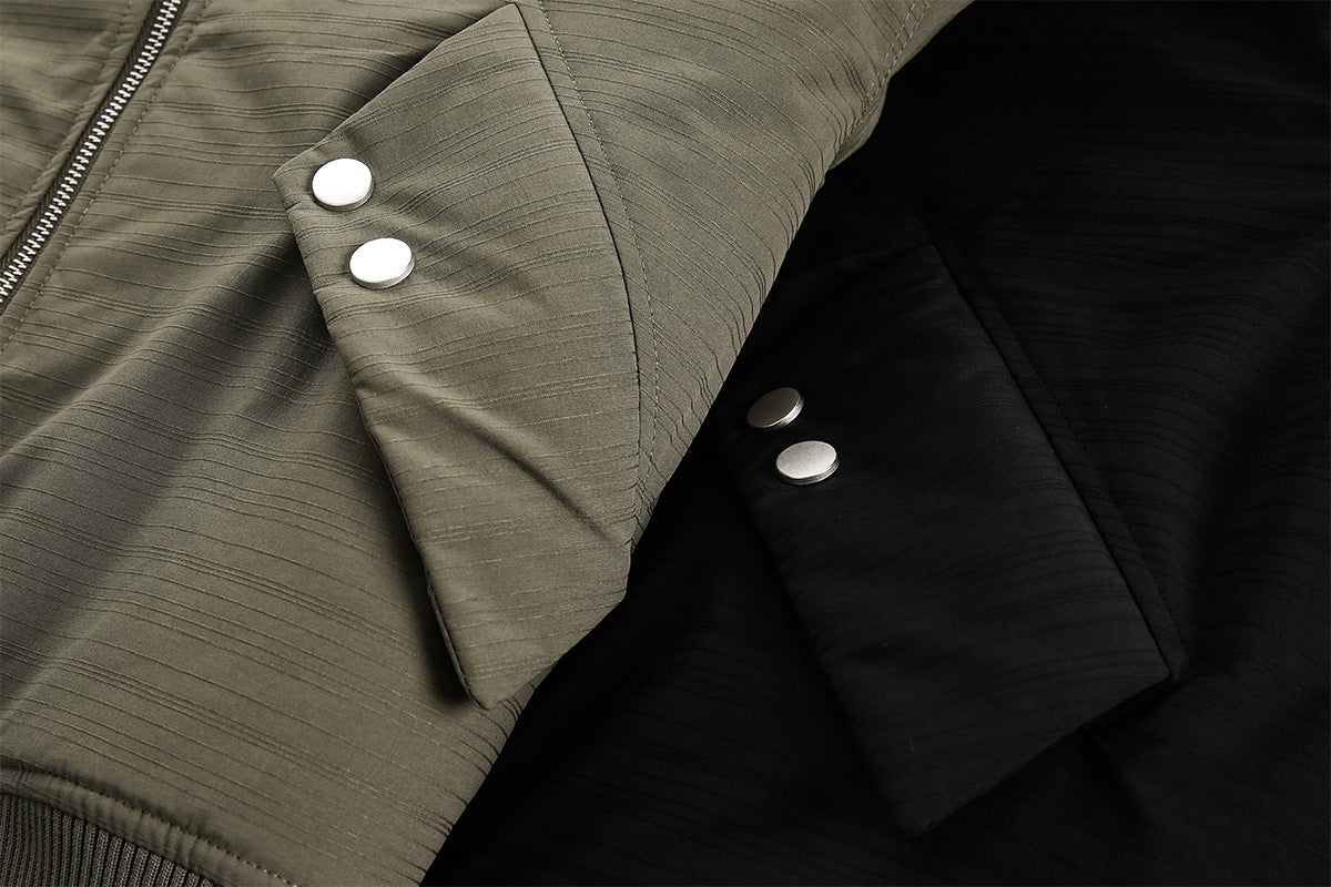 Detachable Fur Collar Flight Jacket WN12705