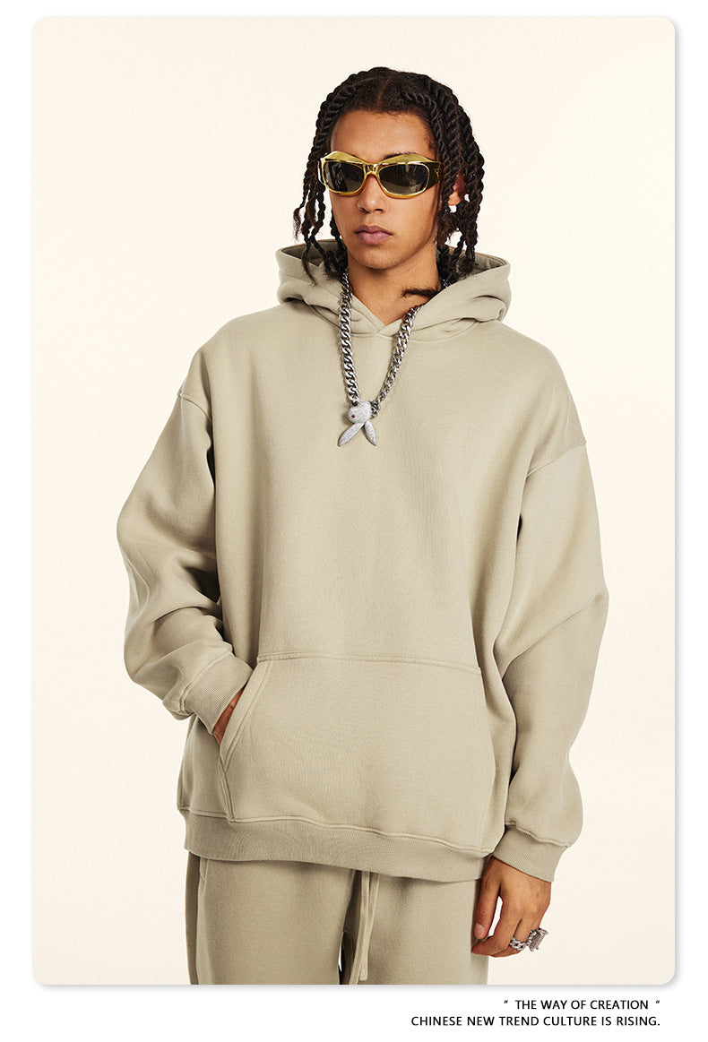 Fleece Lining Oversize Hoodie & Fleece Lining Sweatpants WN9960