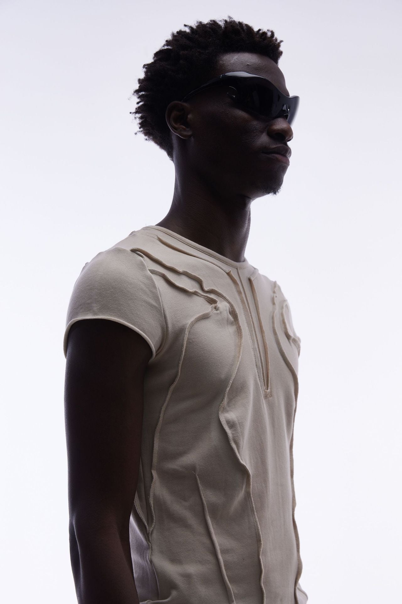 Washed Deconstruction Layered Short Sleeve T-Shirt WN25810