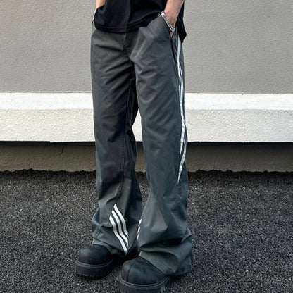 Stripe Patchwork Flare Sporty Pants WN19525