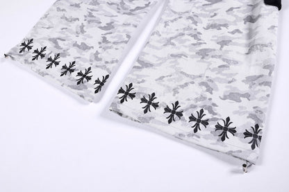 Camouflage Letter Print Cargo Pants WN26150