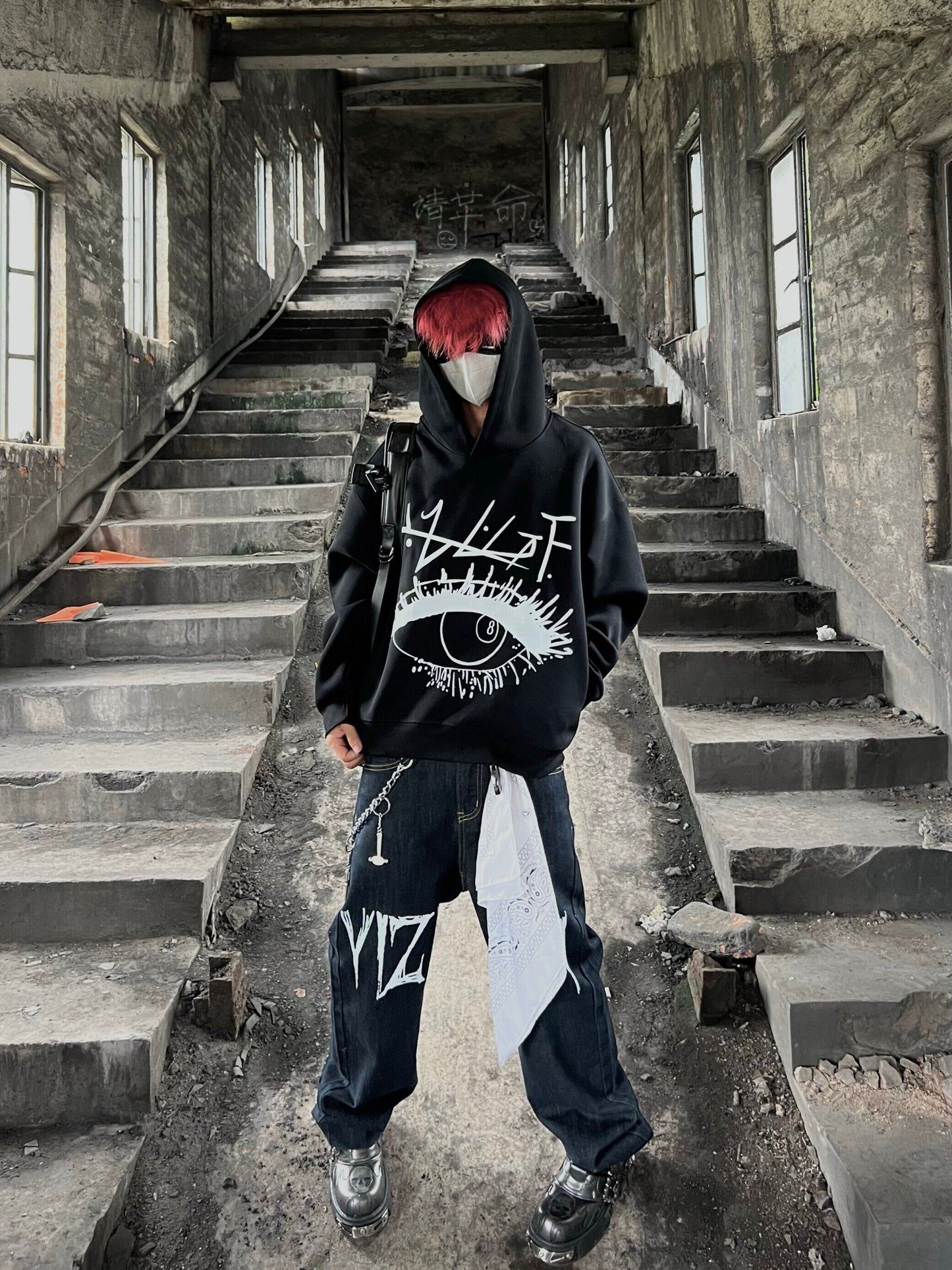 Eye Art Print Oversize Hoodie WN24083